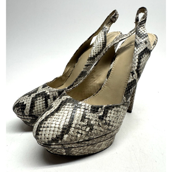 Women's BRIAN ATWOOD Platform Heels PYTHON / SNAKESKIN - Size 8.5 (EU 39) - Picture 1 of 11